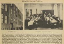 Otwarcie nowej fabryki, 1918