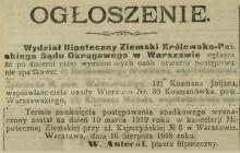 Spadek po Kosmanie, 1918