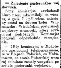 Zniesienie posterunków, 1918