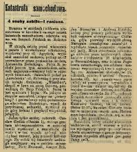 Katastrofa samochodowa, 1920