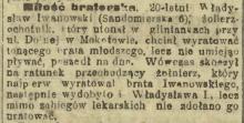 Miłość braterska, 1920