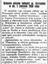 Wiec ludności, 1920