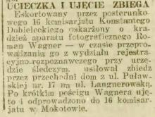 Ujęcie zbiega, 1922