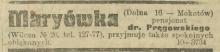 Maryówka, 1922