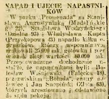 Napad i ujęcie napastników, 1922