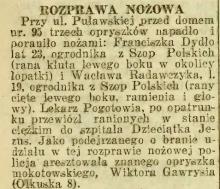 Rozprawa nożowa, 1923