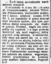 Śmiertelne zaczadzenie, 1923