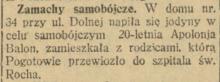Zamach samobójczy, 1924
