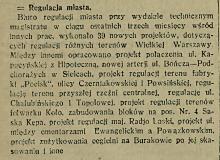 Regulacja miasta, 1925