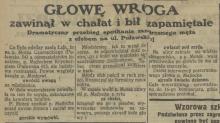 Głowę wroga, 1925