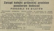 Parasole do biletów, 1925
