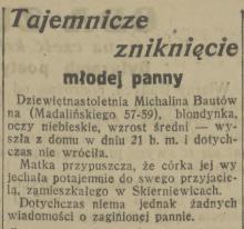 Tajemnicze zniknięcie, 1925