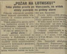 Próbny alarm, 1925