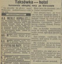 Taksówka hotel. 1925