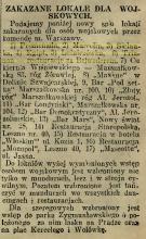 Lokale zakazane, 1925