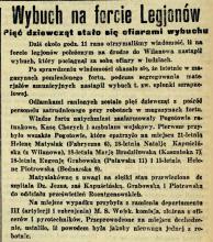 Wybuch na forcie Legjonów, 1926