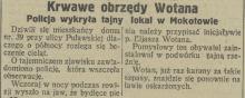 Obrzędy Wotana, 1926