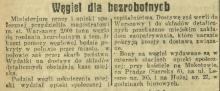 Węgiel dla bezrobotnych, 1926