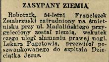 Wypadek na śmietnisku, 1926