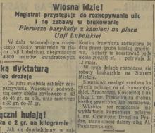 Brukowa zamiast drewnianej, 1926