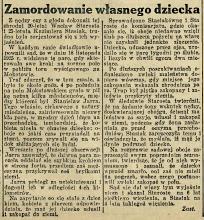 Morderstwo własnego dziecka, 1926