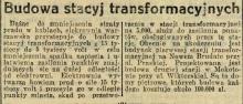 Budowa stacyj, 1927