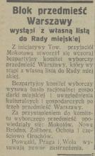 Blok przedmieść, 1927