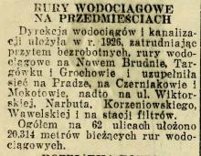 Rury ułożone, 1927