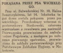 Pokąsana przez psa, 1927