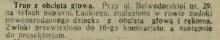 Trup dziecka z obciętą głową, 1927
