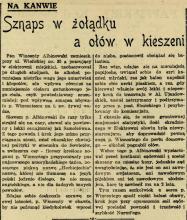 Sznaps a ołów, 1927