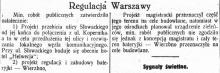 Regulacja Wierzbna, 1927