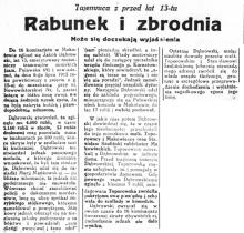 Tajemnica z przed lat, 1928