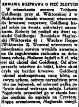Rozprawa o pięć złotych, 1928