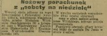 Nożowy porachunek. Puławska róg Rakowieckiej, 1928