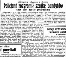 Policjant rozgromił szajkę, 1928