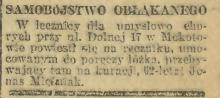 Samobójstwo obłąkanego. Dolna 17. 1929