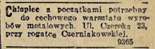 Chłopiec z początkami, 1929