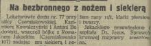 Nożem i siekierą, 1929