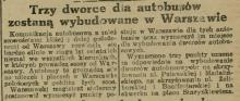 Dworzec na rogu Puławskiej i Madalińskiego. Projekt. 1929.
