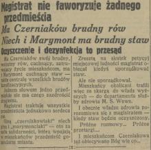 Magistrat nie faworyzuje. Brudny rów na Czerniakowie. 1929.