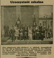 Uroczystość szkolna. Narbutta 14. 1929.