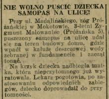 Dziecko puszczone samopas, 1929