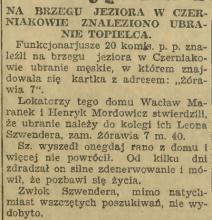 Ubranie topielca, 1929