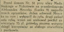Okradziony na pustkowiu. Madalińskiego. 1929