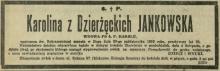 Ś. P. Karolina Jankowska, 1929
