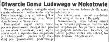 Otwarcie Domu Ludowego, 1930