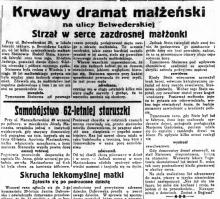 Krwawy dramat małżeński, 1930