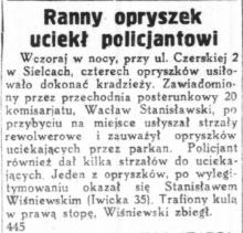 Ucieczka rannego, 1930
