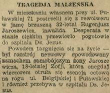 Tragedia małżenska. Puławska 71. 1930.